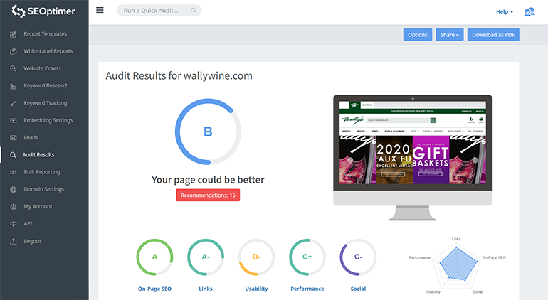 Strumento di audit SEO